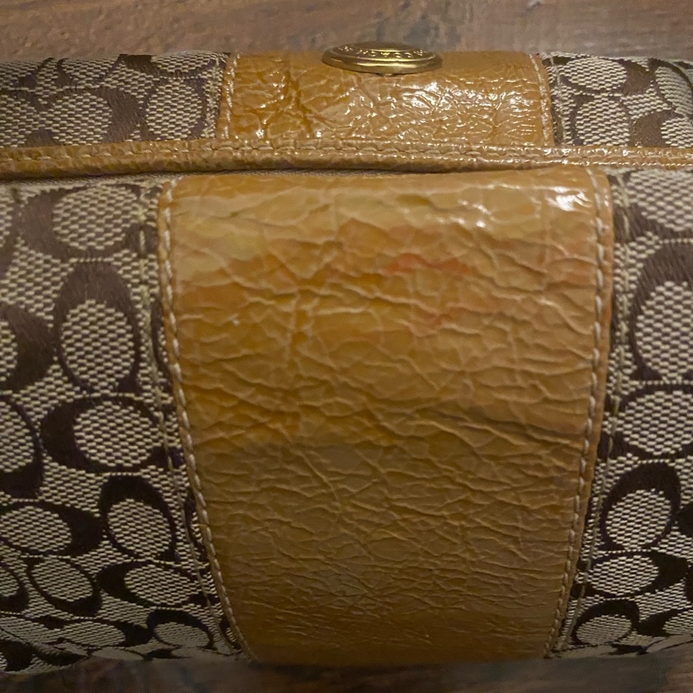 Coach Signature Demi Shoulder Bag 41066 - Brown & Gold Leather y2k Mini Bag - Picture 9 of 10
